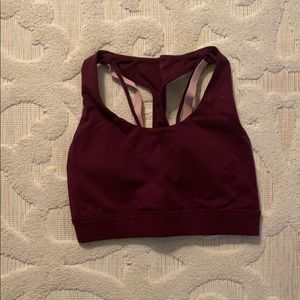 Fabletics Maroon Sports Bra - Medium Hold Size s